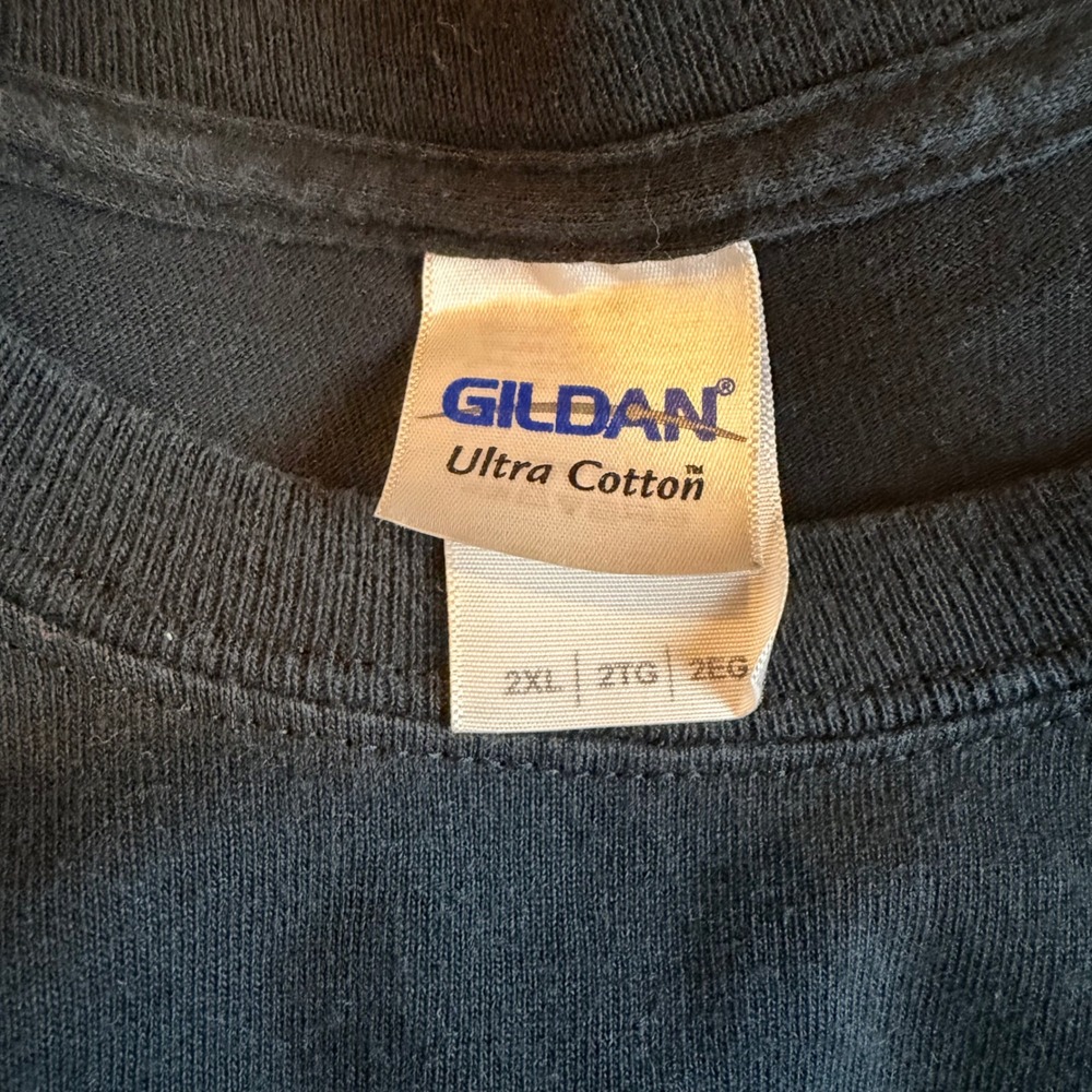 Gildan Navy Short Sleeve Tee with Small Surf Graphic - Picture 8 of 8